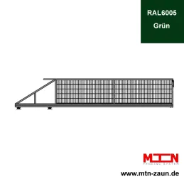 Schiebetor freitragend 300 cm, Doppelstabmatten – RAL 6005 grün