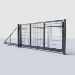 Schiebetor freitragend 600 cm, Doppelstabmatten 8/6/8 – RAL 7016 anthrazit