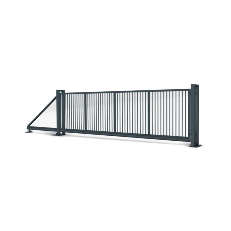 Industrie-Schiebetor freitragend 300 cm, Stahlprofil-Füllung – RAL 7016 anthrazit