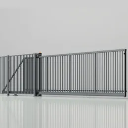 Industrie-Schiebetor freitragend 300 cm, Stahlprofil-Füllung – Detail