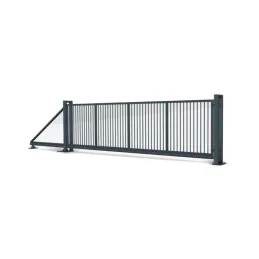 Industrie-Schiebetor freitragend 400 cm, Stahlprofil-Füllung – RAL 7016 anthrazit