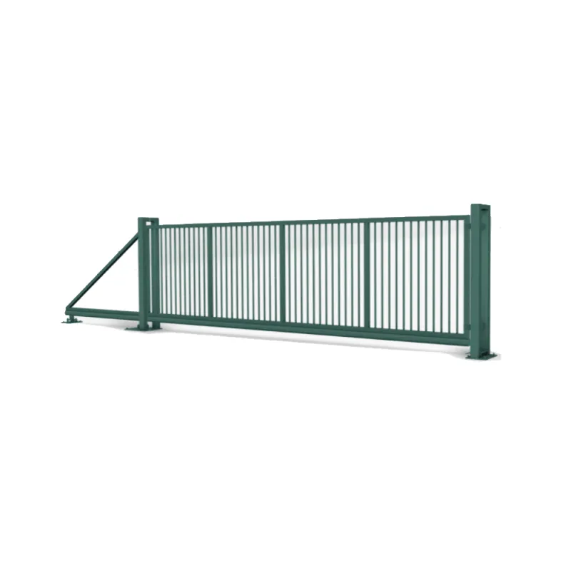 Industrie-Schiebetor freitragend 550 cm, Stahlprofil-Füllung – RAL 6005 grün
