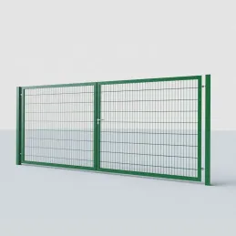 Zweiflügeliges Tor 300 cm, Doppelstabmatten – RAL 6005 grün