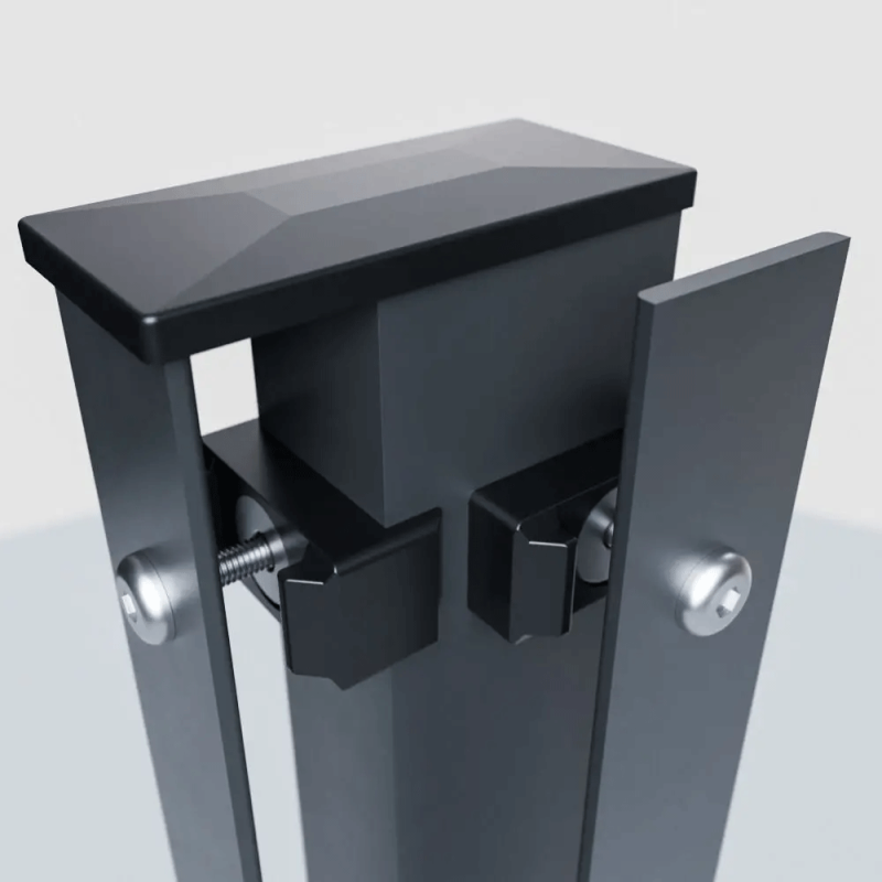 Zaun Eckpfosten mit Abdeckleiste